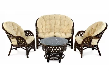 Комплект Черчилль/Рузвельт/Кобана с 2х местным диваном Черчилле5 темно коричневый / Cherchille5