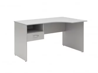 Угловой стол с тумбой СЕТ140-1 Р c подвесной тумбой Белый / SET140-1 R c