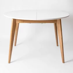 Стол обеденный Орион Плус 100кс100 Морилка Орех Эмаль белая / Plus 100x100