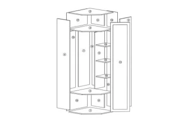 Угловой шкаф Хаски 22 Дуб Ирландский