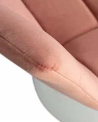 Барный стул ДОБРИН ТАИЛОР ВХИТЕ Пудрово-розовый велюр МДЖ9-32 / DOBRIN TAILOR WHITE MJ9-32