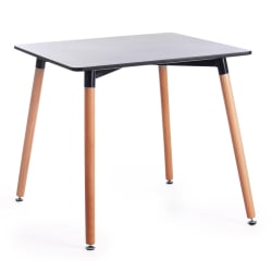 Дизайнерский стол ДЖОХН (мод. Т1003) МДФ/дерево, 80 х 80 х 75 см , Блаcк (черный)/ Натурал (натуральный) / JOHN (mod. T1003) Black Natural