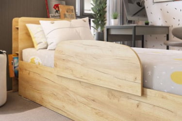 Кровать с основанием Юниор ЗО.СМУ-02 дуб крафт золотой / ZO.SMU-02