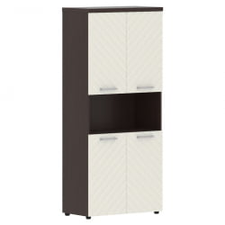 Шкаф с 2-мя комплектами глухих малых дверей и топом Торр ЛУКС ТЛХC 85.4 Венге Магия Латте / Torr LUX TLHC