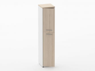 Шкаф 4 узкий закрытый Дека 10.19.14Л Туя/Белый / Deka