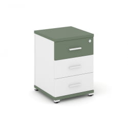 Тумба опорная/приставная с 3-мя ящиками CОНCЕПТ CН.ТУО-001 Б/В Кобо Белый бриллиант Белый / CONCEPT CN.TUO-001 B/W