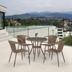 Комплект плетеной мебели Т282АНТ/Й137C-В56 Лигхт Бровн 4Пcс / T282ANT/Y137C-W56 Light Brown 4Pcs