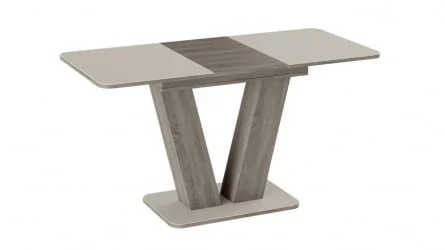 Стеклянный стол Чинзано тип 1 Дуб сонома трюфель/стекло бежевое матовое