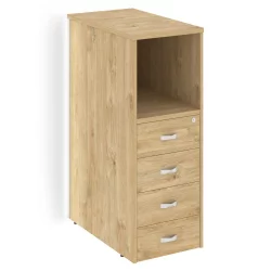 Тумба с подсветкой 4 ящика завершающая, левая ОНИКС О.Р-ТВ-4.С(Л) Тиквуд светлый / ONIX O.R-TV-4.S(L)