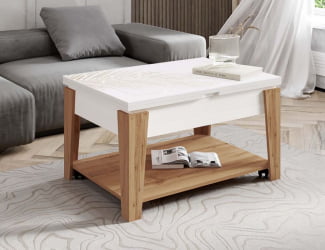 Стол-трансформер Агат 34 (03) Белый шпон-Дуб Вотан