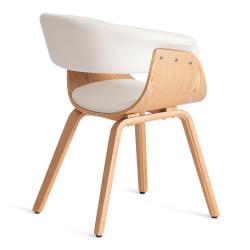 Стул ВИМТА (мод.8021) дерево / экокожа, 69х56х77 см, натуральный/белый / VIMTA (mod.8021)