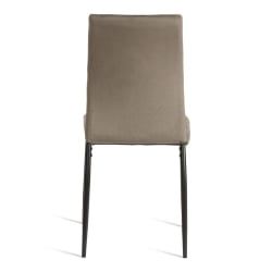 Мягкий стул CАПРИ (мод. БC565-ДC) металл, флок, 43 х 53 х 92 см, Дэрк грей (темно-серый) ХЛР24 / черный / CAPRI (mod. BC565-DC) Dark grey HLR24