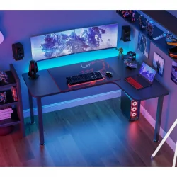 Угловой компьютерный стол ЕУРЕКА ЕРК-CД-Л01Р-60Б Блаcк / EUREKA ERK-CD-L01R-60B Black