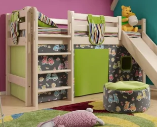 Шторы на низкую кровать Соня (эдна полоса/песко оранжевый)