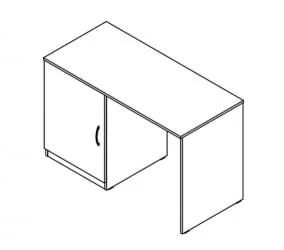 Стол письменный с тумбой КТФД 1255 Л Белый / KTFD L