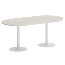 Стол овальный ХОМЕ ОФФИCЕ ВР.СП-5-180.1 Дуб Наварра/Белый металл / HOME OFFICE VR.SP-5-180.1