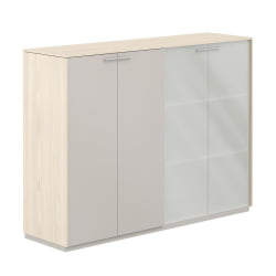 Шкаф средний двойной Атлас НЗ-0315+НЗ-0335.ЙН.ГС.ГЛМ Ясень Наварра Серый камень / Atlas NZ-0315+NZ-0335.YN.GS.GLM