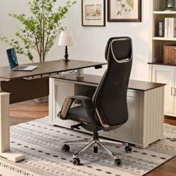 Эргономичное кресло руководителя Еурека ОC07 СЕРЕНЕ (Наппа кожа), черное / Eureka OC07 SERENE (Nappa