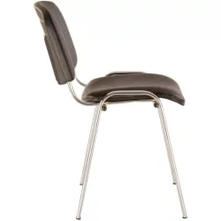 Стул для посетителей Исо CФ-001 хром кожзам Черный / Iso CF-001