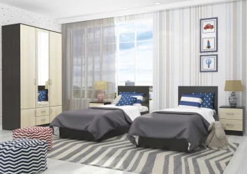 Шкаф для одежды Ронда ШК-3 трехдверный Венге/Дуб беленый