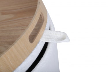 Пуф-столик с ящиком Хюгге С рогожка Белый / S