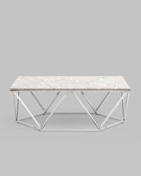 Журнальный столик Авалон силвер 122*66 Серый мрамор / silver