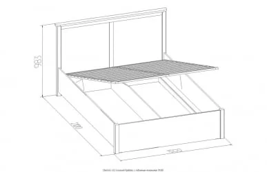 Кровать с подъемным механизмом (1400) Шерлоcк 43.2 Дуб Сонома (спальня) / Sherlock
