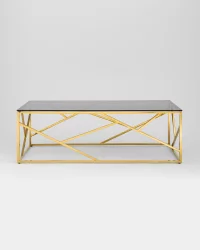 Журнальный стол АРТ ДЕКО 120кс60 золото стекло смоке / 120x60 smoke