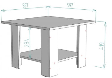 Стол журнальный ТC2 419х597х597 ДВ / TC2
