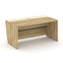 Стол руководителя прямой без тумбы Корнер CОР.СР-16 Гикори Песочный Ваниль / Corner COR.SR-16