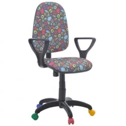 Кресло Престиж КИДС Единороги Черный пластик / KIDS