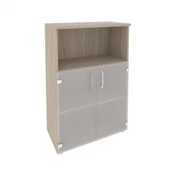 Шкаф средний широкий (2 низких фасада стекло) ОНИКС О.СТ-2.2 Дуб Аттик / ONIX O.ST-2.2