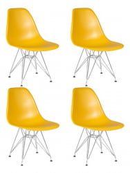 Стул обеденный ДОБРИН ДСР (ножки хром, цвет горчичный (Й-03)) 4 шт / DOBRIN DSR (Y-03))