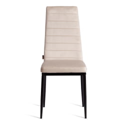 Стул со спинкой Еасй (мод. ДЖСC02-1) металл, флок, 41 х 52 х 96 см, беиге (молочный) ХЛР2 / черный / Easy (mod. JSC02-1) beige HLR2