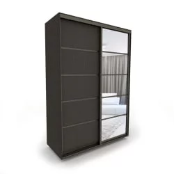 Шкаф с зеркалом Акцент-Квадро Д 1400х600  Венге/Бронза