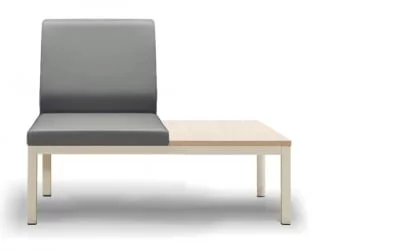 Диван двухместный без подлокотников со столиком Норман 2А/А+С Светло-серый/Бук