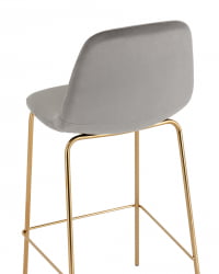 Стул барный Валенсия СН золотые ножки велюр Серый / SN