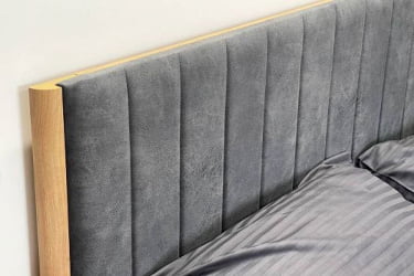 Кровать с подъемным механизмом 160х200 см Адам МСА-06 дуб крафт золотой/грей алькантара (велюр) / MSA-06