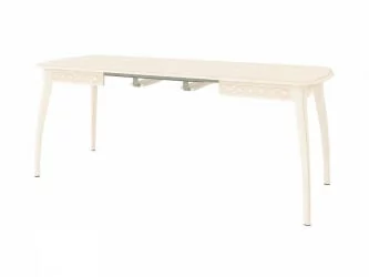 Стол обеденный раскладной Орфей 35.10 Премиум Крем-Патина Бежевая