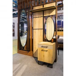 Панель для прихожей с зеркалом Лофт Дуб Натур / Loft