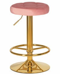 Табурет барный ДОБРИН БРУНО ГОЛД (пудрово-розовый велюр (МДЖ9-32)) / DOBRIN BRUNO GOLD (MJ9-32))