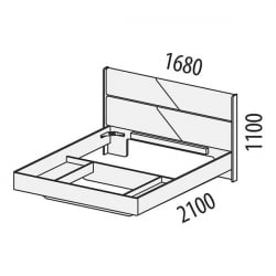 Кровать с изголовьем из ЛДСП Монако 902.01 Оникс Десерт серый