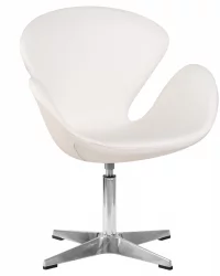 Кресло дизайнерское ДОБРИН СВАН Белый кожзам П23 / DOBRIN SWAN P23