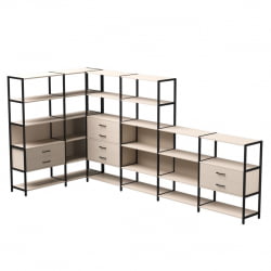 Набор стеллажных систем Еверпроф ЕВО №18 Кашемир Черный / Everprof EVO