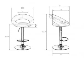Стул барный ДОБРИН МИРА (серебряный) 2 шт / DOBRIN MIRA
