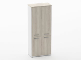 Шкаф 4 широкий закрытый, 4 двери Дека 10.19.151 Дуб Сантана светлый/Белый / Deka