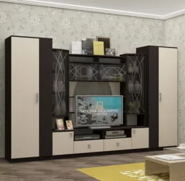 Стенка Женева 01 Дуб молочный Венге