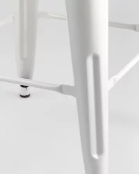 Полубарный стул Толикс Воод со спинкой Белый / Tolix Wood