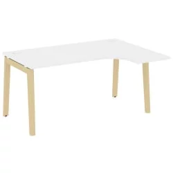 Стол эргономичный левый ОНИКС ВООД ОВ.СА-4(Р) Белый Бриллиант/Светлый / ONIX WOOD OW.SA-4(R)
