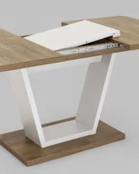 Большой обеденный стол Веcтор 120-160 дуб Ка-пепел / Vector